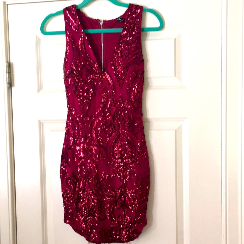 Maroon sequin dress